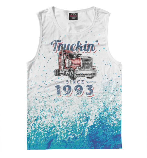 Мужская майка с изображением Truckin Since 1993 цвета Белый