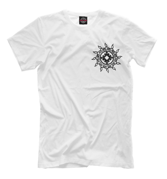 Мужская футболка с изображением Символ Репейник счастья цвета Белый
