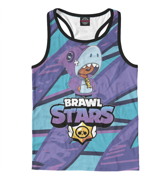 Мужская майка-борцовка с изображением Brawl Stars цвета Белый