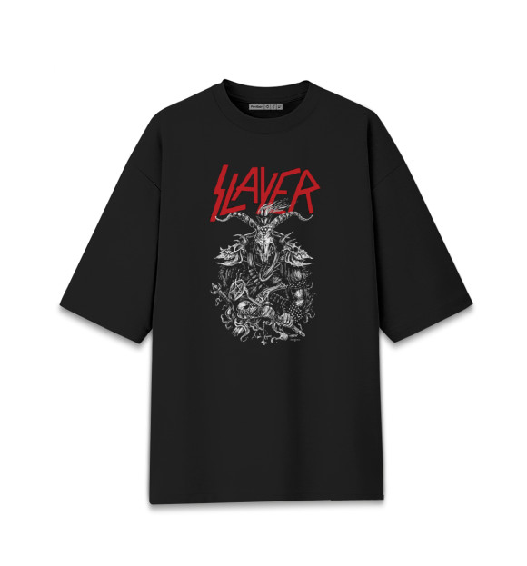 Мужская футболка оверсайз с изображением SLAYER цвета Черный