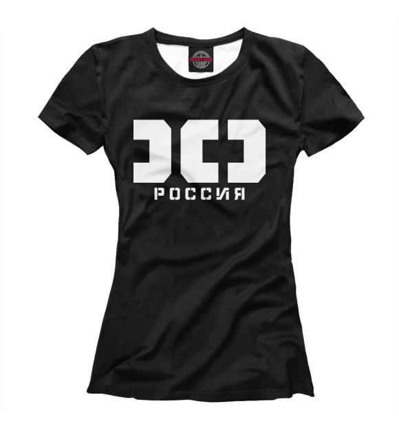 Женская футболка с изображением РФ Россия цвета Белый