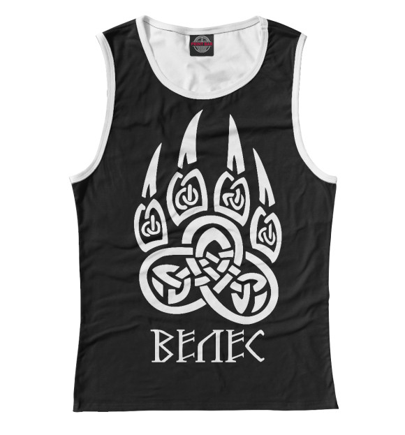 Майка для девочки с изображением Печать Велеса цвета Белый