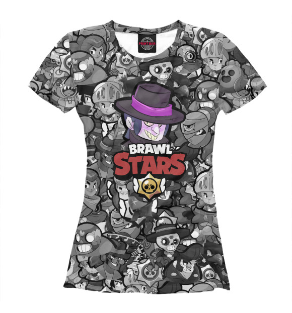 Футболка для девочек с изображением Brawl Stars: Mortis цвета Белый