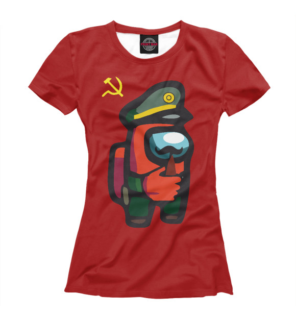 Футболка для девочек с изображением Among us USSR цвета Белый