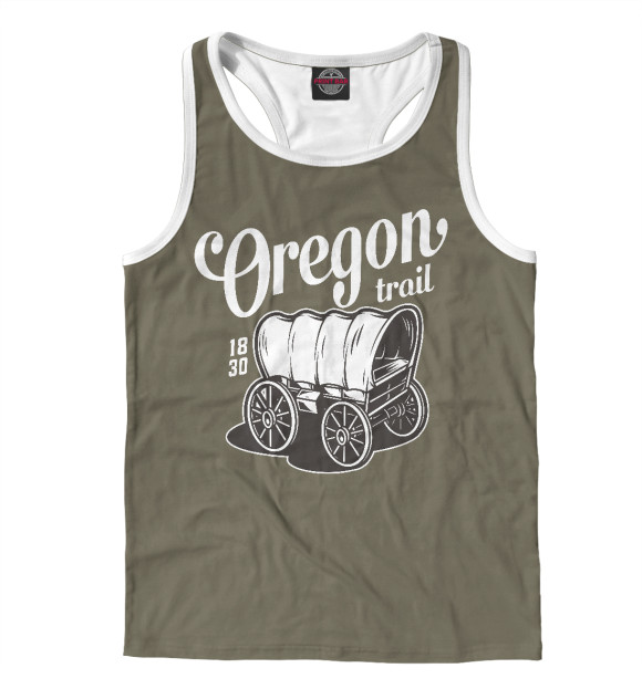 Мужская майка-борцовка с изображением Вестерн цвета Белый