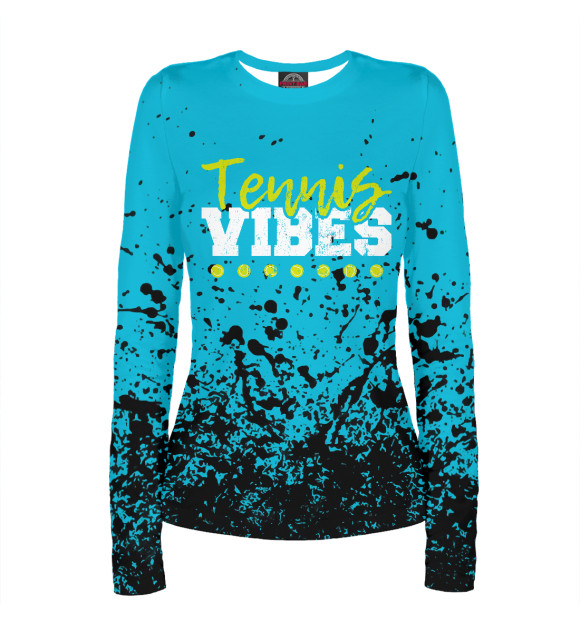 Женский лонгслив с изображением Cute Tennis Vibes for Tenni цвета Белый