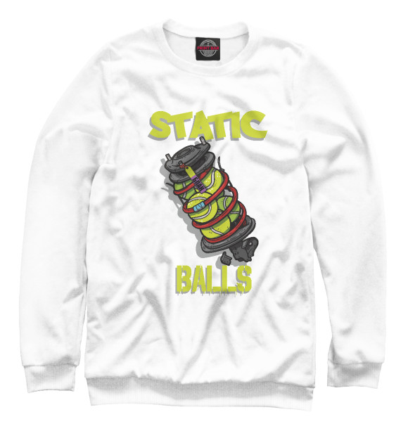 Свитшот для мальчиков с изображением Static Balls цвета Белый