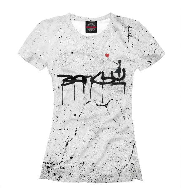 Женская футболка с изображением Banksy Бэнкси девочка цвета Белый