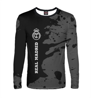 Мужской лонгслив Real Madrid Sport Black (брызги)