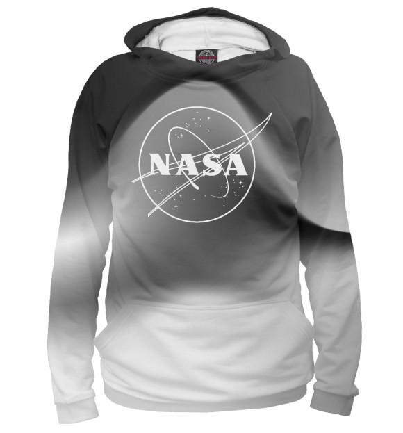 Мужское худи с изображением NASA grey | Colorrise цвета Белый