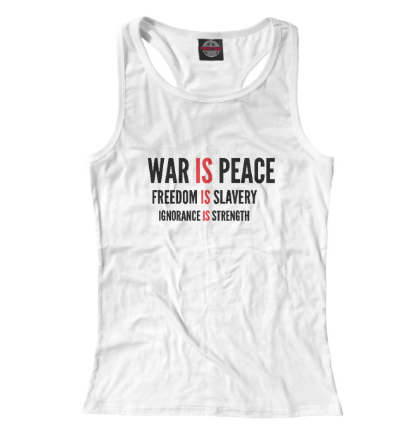 Женская майка-борцовка с изображением Роман 1984 цвета Белый