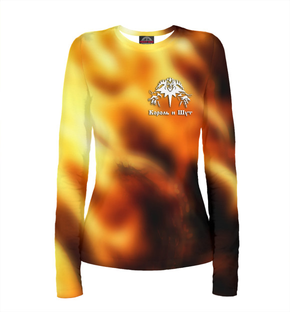 Женский лонгслив с притом Король и Шут стихия цвета Белый Женский лонгслив с изображением Король и Шут стихия цвета Белый
