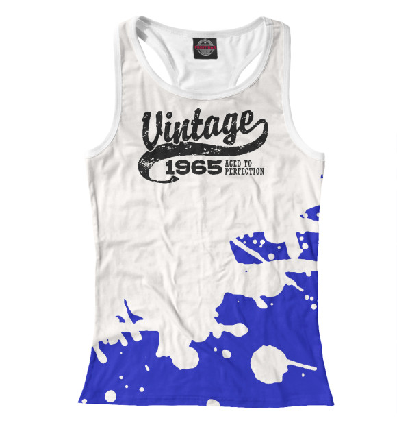 Женская майка-борцовка с изображением Vintage 1965 цвета Белый