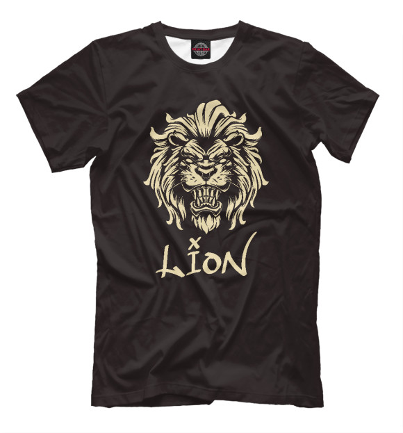 Мужская футболка с изображением Lion#2 цвета Белый