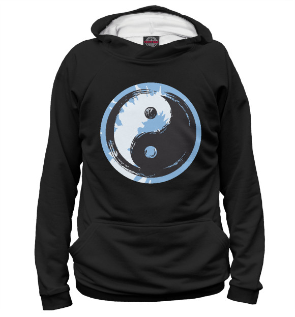 Женское худи с изображением Yin Yang цвета Белый