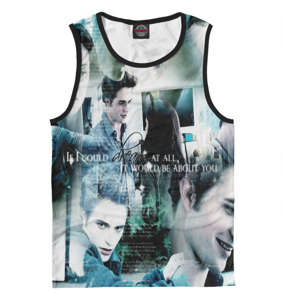 Мужская майка с изображением Любовь Вампиров | Сумерки цвета Белый