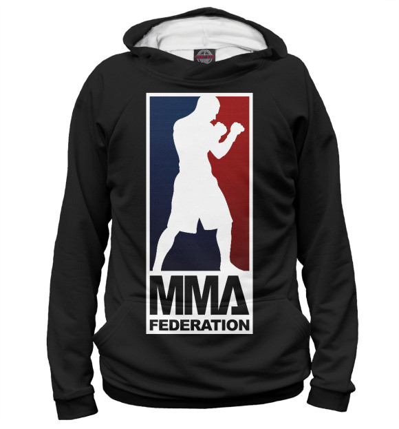 Мужское худи с изображением MMA цвета Белый