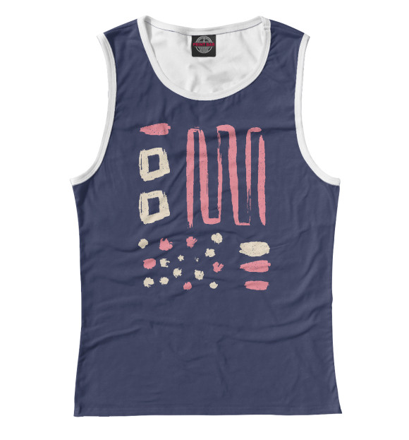 Женская майка с изображением Розовая абстракция цвета Белый