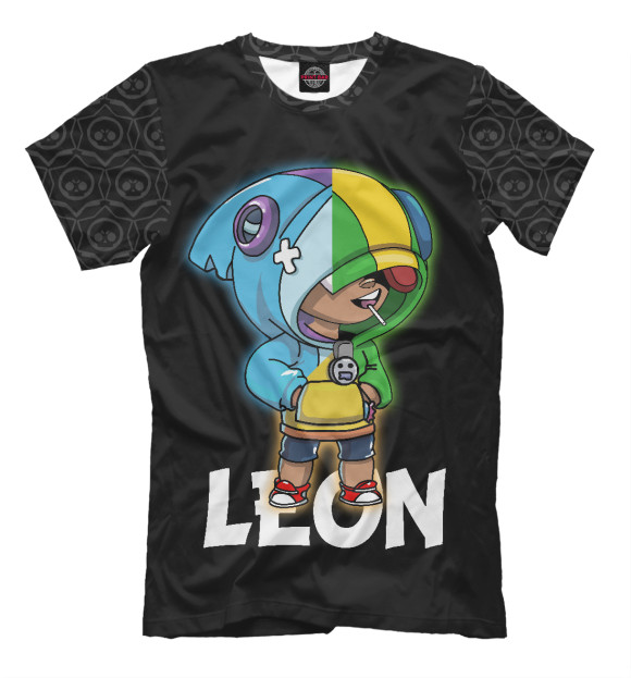 Мужская футболка с изображением Leon Brawl Stars цвета Белый