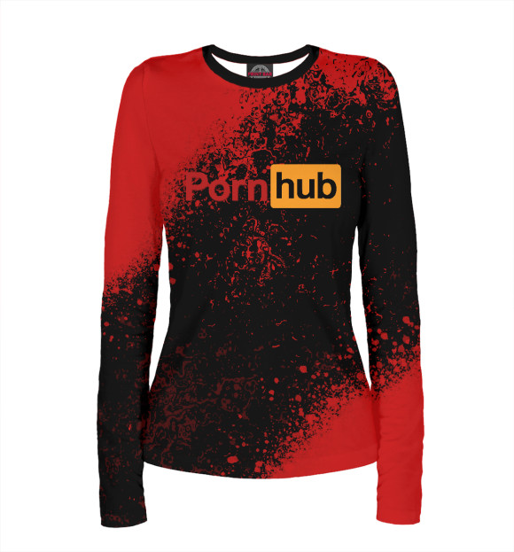 Женский лонгслив с изображением PornHub цвета Белый