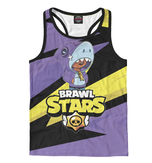 Мужская майка-борцовка с изображением Brawl Stars цвета Белый