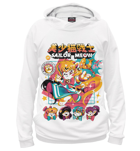 Женское худи с изображением Sailor Moon цвета Белый