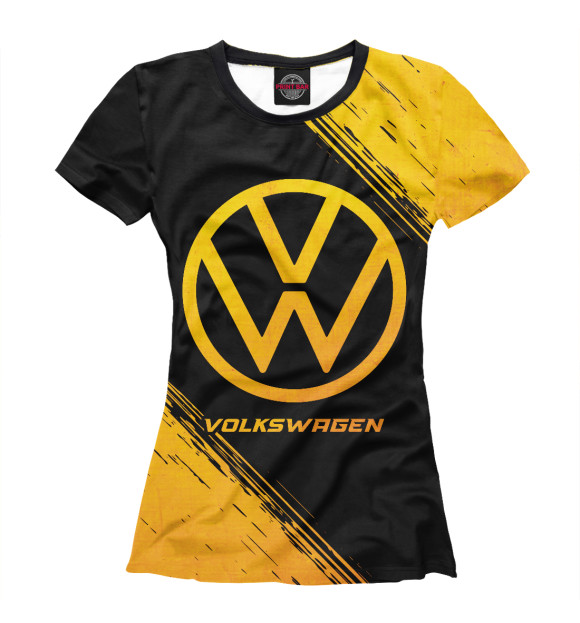 Женская футболка с изображением Volkswagen Gold Gradient цвета Белый