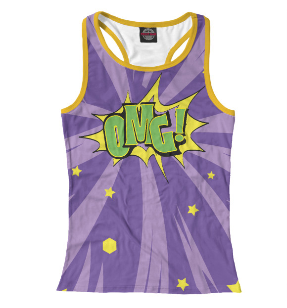 Женская майка-борцовка с изображением OMG цвета Белый