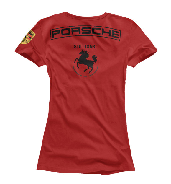 Женская футболка с изображением Porsche цвета Белый
