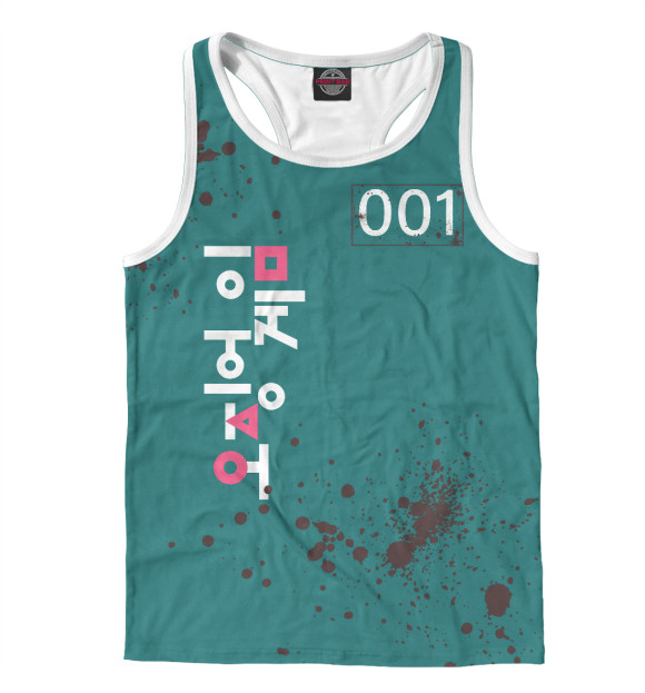 Мужская майка-борцовка с изображением Игра в кальмара цвета Белый