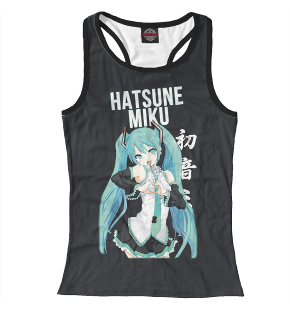 Женская майка-борцовка с изображением Hatsune Miku / Хацунэ Мику цвета Белый