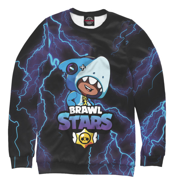 Свитшот для девочек с изображением Brawl Stars Leon \ Молния цвета Белый