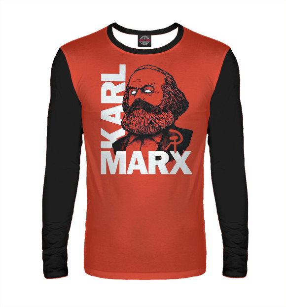 Мужской лонгслив с изображением MARX цвета Белый
