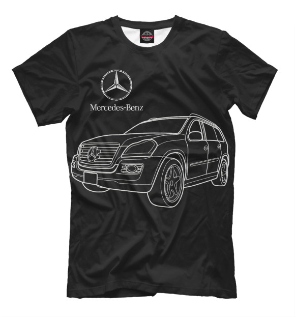 Мужская футболка с изображением Mercedes-Benz / Мерседес цвета Белый