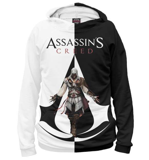 Мужское худи с изображением Assassin's Creed цвета Белый