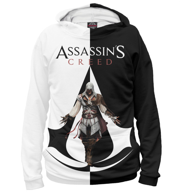 Женское худи с изображением Assassin's Creed цвета Белый