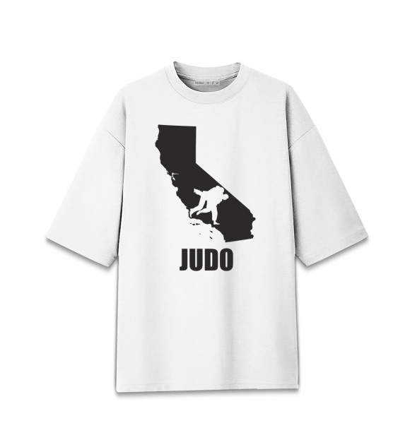 Женская футболка оверсайз с изображением Дзюдо цвета Белый