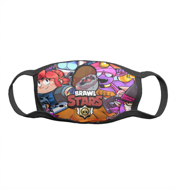 Маска тканевая с притом Brawl Stars DINOMIKE цвета Белый Маска тканевая с изображением Brawl Stars DINOMIKE цвета Белый