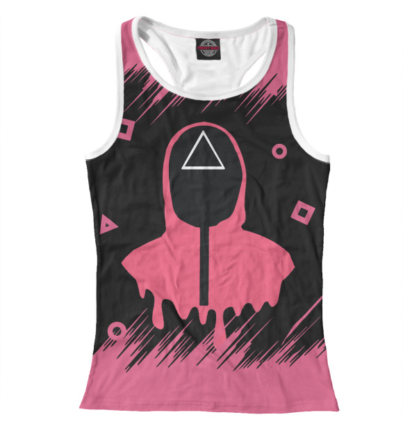 Женская майка-борцовка с изображением Игра в кальмара цвета Белый