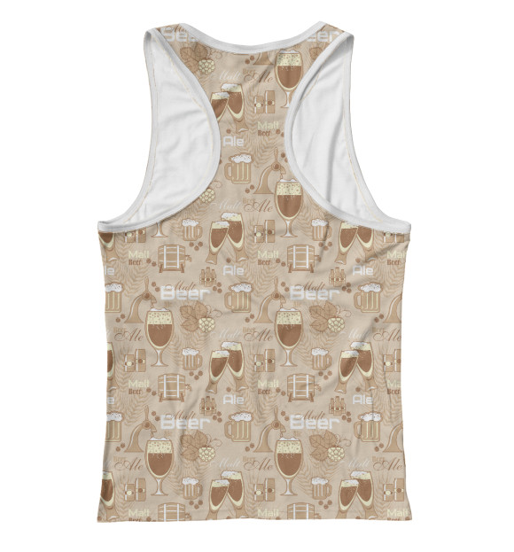 Женская майка-борцовка с изображением Beer цвета Белый