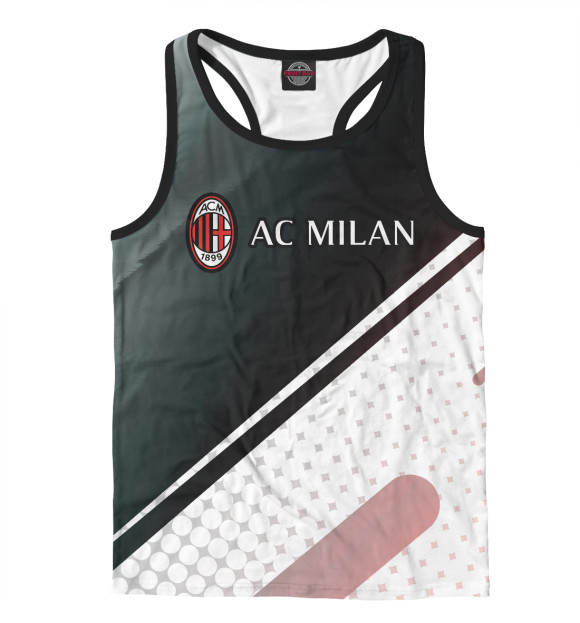 Мужская майка-борцовка с изображением AC Milan / Милан цвета Белый