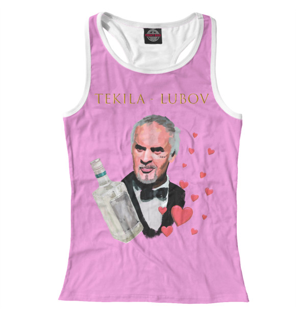 Женская майка-борцовка с изображением Текила цвета Белый