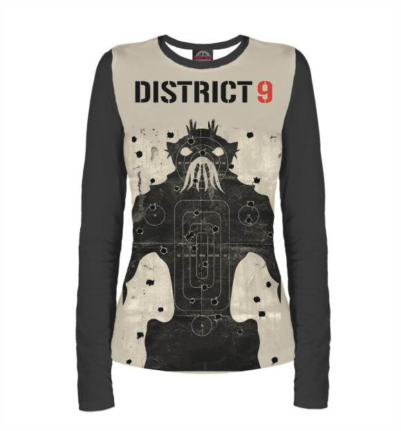 Женский лонгслив с изображением District 9 цвета Белый