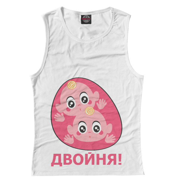 Майка для девочки с изображением Двойня цвета Белый