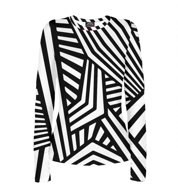 Женский лонгслив с изображением Геометрия / Абстракция цвета Белый