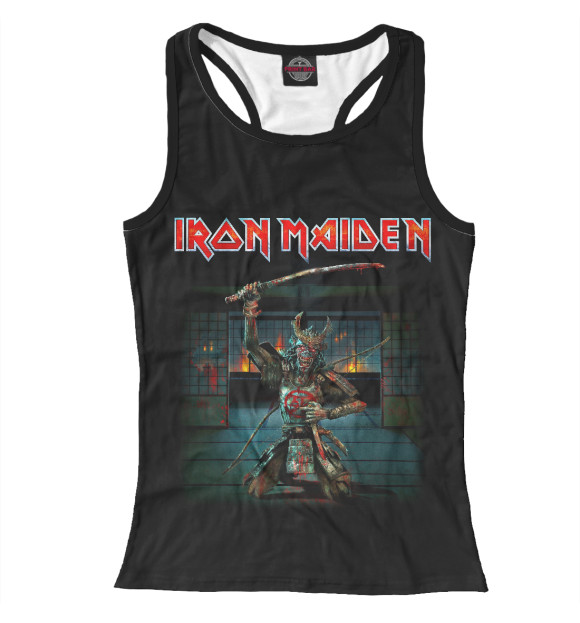 Женская майка-борцовка с изображением Iron Maiden цвета Белый