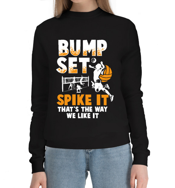 Женский хлопковый свитшот с изображением Bump Set цвета Черный