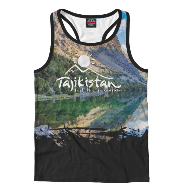 Мужская майка-борцовка с изображением Tajikistan цвета Белый