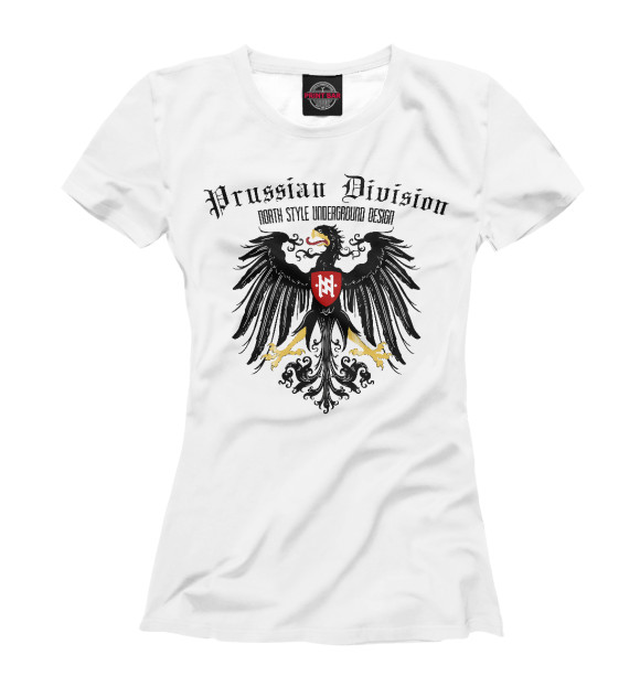 Футболка для девочек с изображением Prussian Division цвета Белый