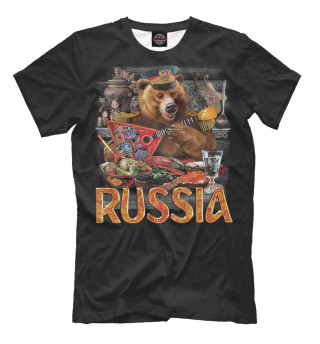 Мужская футболка RUSSIA (Русский Медведь)